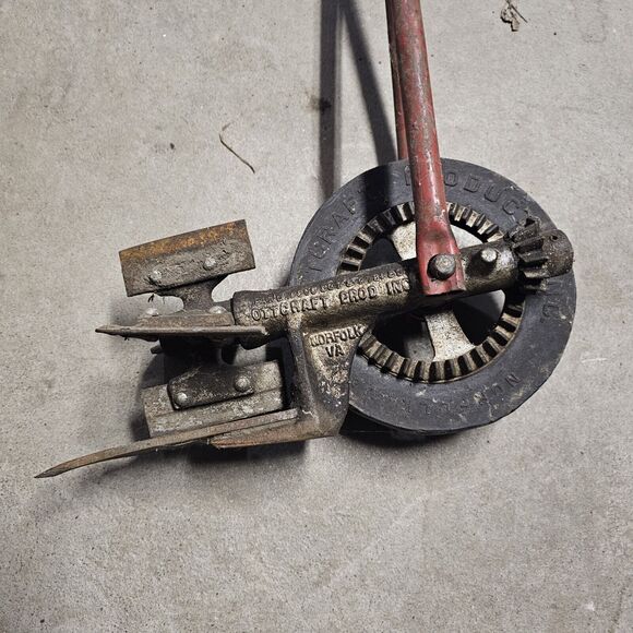 VTG Ottcraft Edge-O-Matic Manual Garden Edger Rare Tool Works Free Spinning Red - Picture 3 of 7
